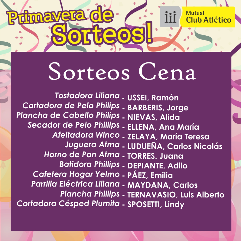 Primavera de Sorteos - Sorteo Cena de Socios